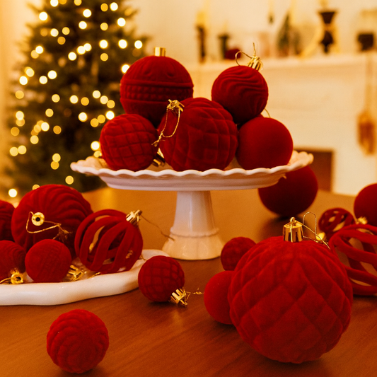 ChimneyCharms™ 36-Piece Velvet Christmas Balls Set